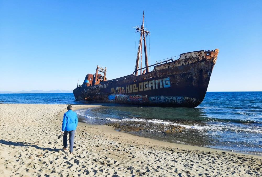 Frei stehen in der Schiffswrack-Bucht