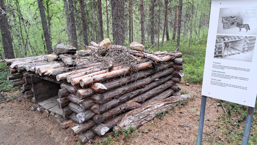 Wolfsfalle im Freilichtbereich des Siida Museums in Inari