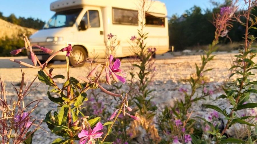 Wohnmobil am Aussichtspunkt "Best View of Kotor" im Lovćen-Massiv