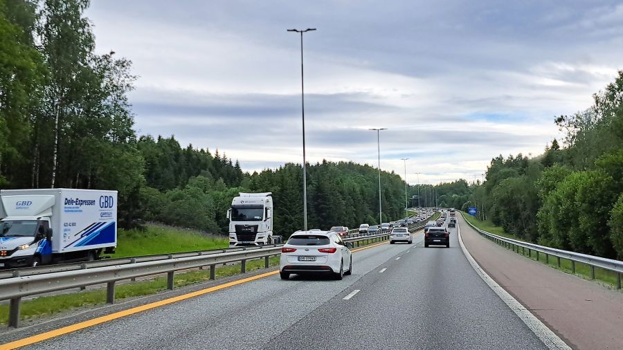 Fahrt auf der E6 Richtung Oslo mit dem Wohnmobil
